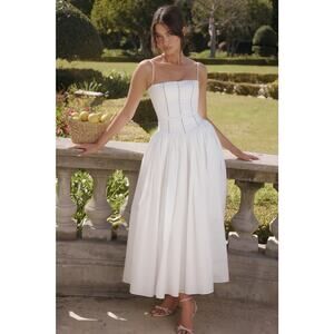 House of CB White Maxi Dress with Corset Bodice